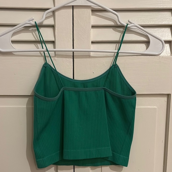 Green Ribbed Women's Top - Picture 6 of 7
